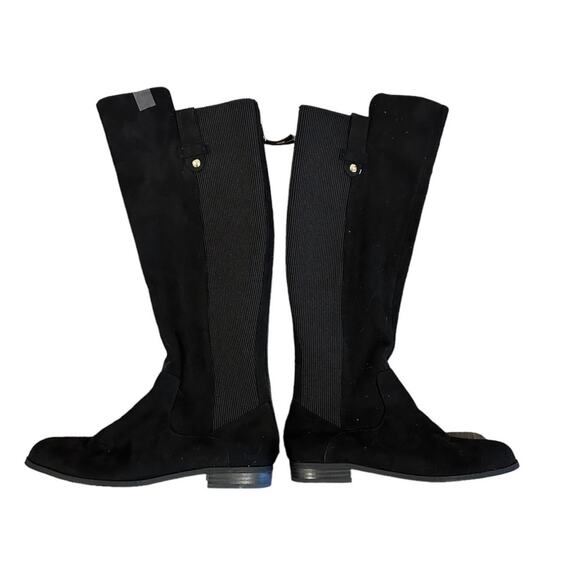 Anne Klein Audrey Tall Riding Boots Knee High Black iFlex Low Block Heel Size 7 - Picture 2 of 12